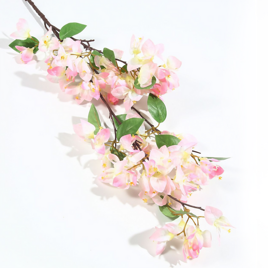 Flor de buganvilla de una sola rama larga de 95 cm en tela de seda rosa