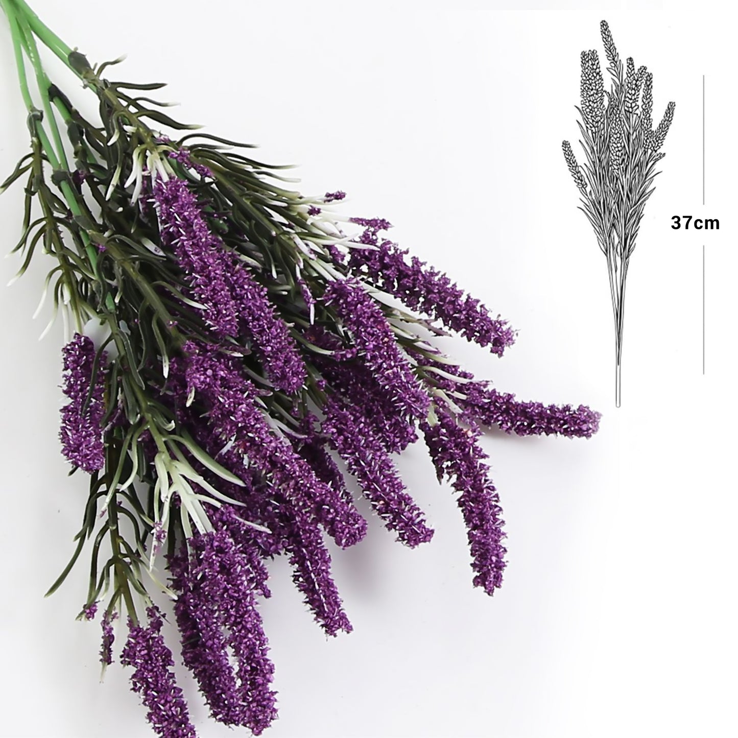 Ramo DE Flores Artificiales, Blanco, Morado, Polietileno+Hierro, Realista, Puro Y Elegante, para Crear FÁCILMENTE UN Ambiente ROMÁNTICO Y Elegante