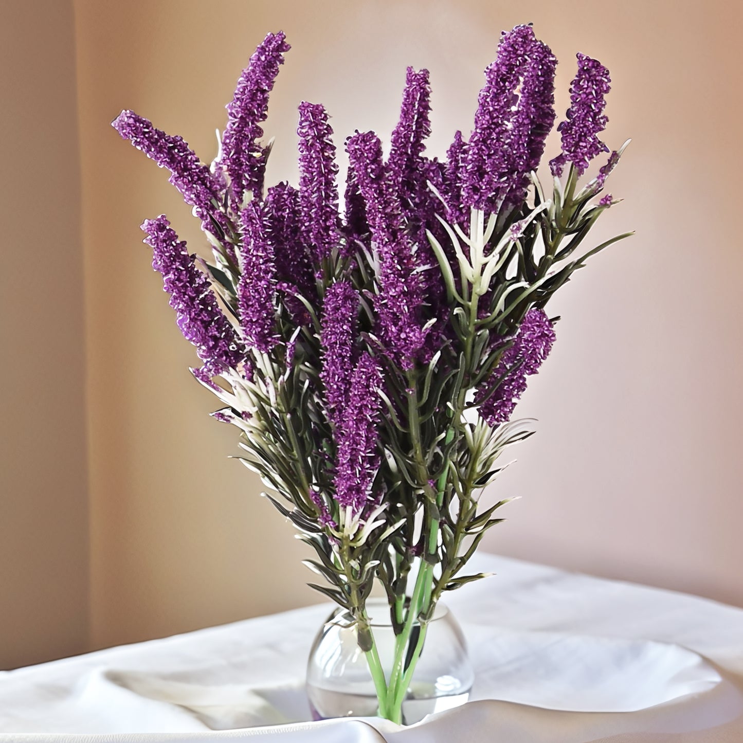 Ramo DE Flores Artificiales, Blanco, Morado, Polietileno+Hierro, Realista, Puro Y Elegante, para Crear FÁCILMENTE UN Ambiente ROMÁNTICO Y Elegante
