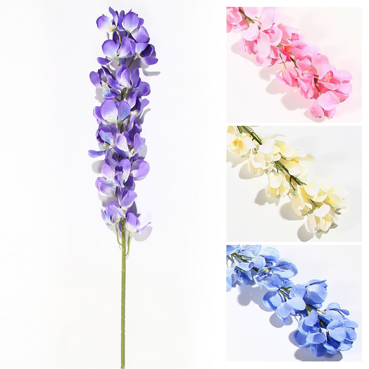 Orquídea Vanda individual de 93 cm azul, blanca, rosa y violeta.
