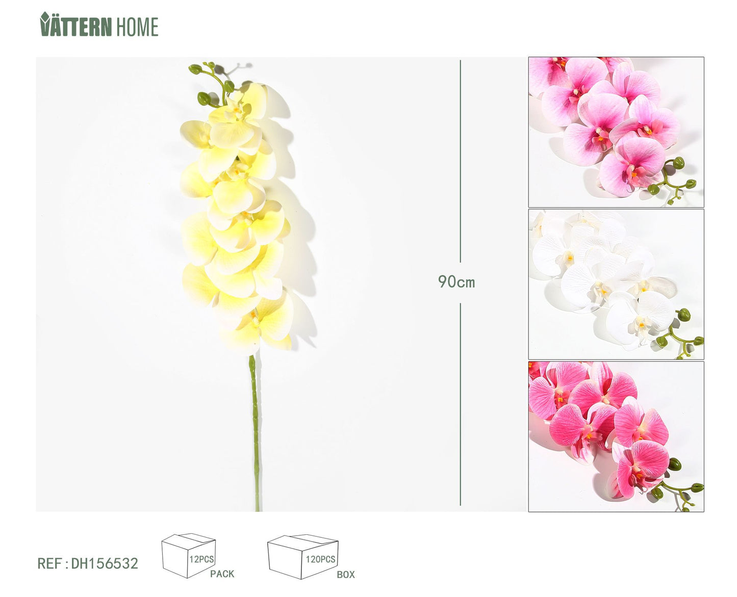 7 orquídeas Phalaenopsis 90CM blanco, rosa, rosa claro, amarillo