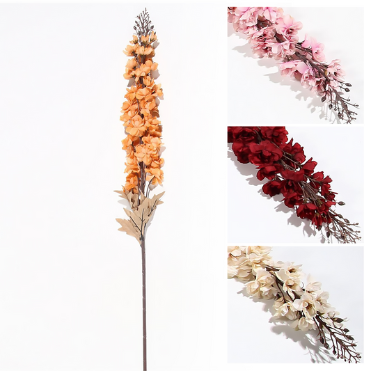 Rama única de delphinium 103CM blanco, rosa, naranja, rojo