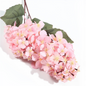 Hortensia pagoda de una sola rama y múltiples cabezas en tela de seda, 90 cm, color blanco