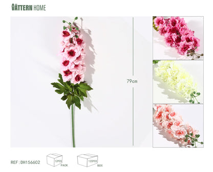 Delphinium de una sola rama 79*13CM blanco, rosa claro, rosa, rojo violeta