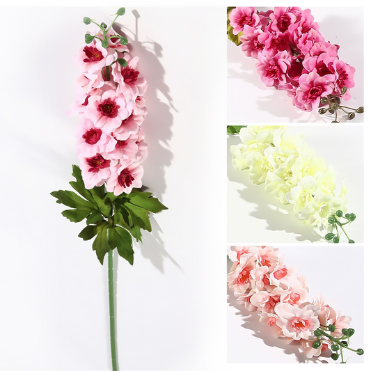 Delphinium de una sola rama 79*13CM blanco, rosa claro, rosa, rojo violeta