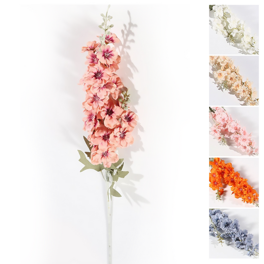 Rama única de delphinium 85*13CM blanco, beige, rosa, rosa oscuro, naranja, azul