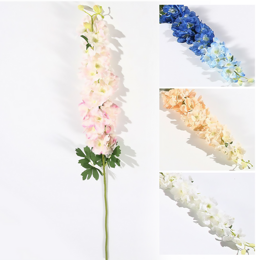 Rama única de delphinium 105*11CM azul, blanco, rosa, champán