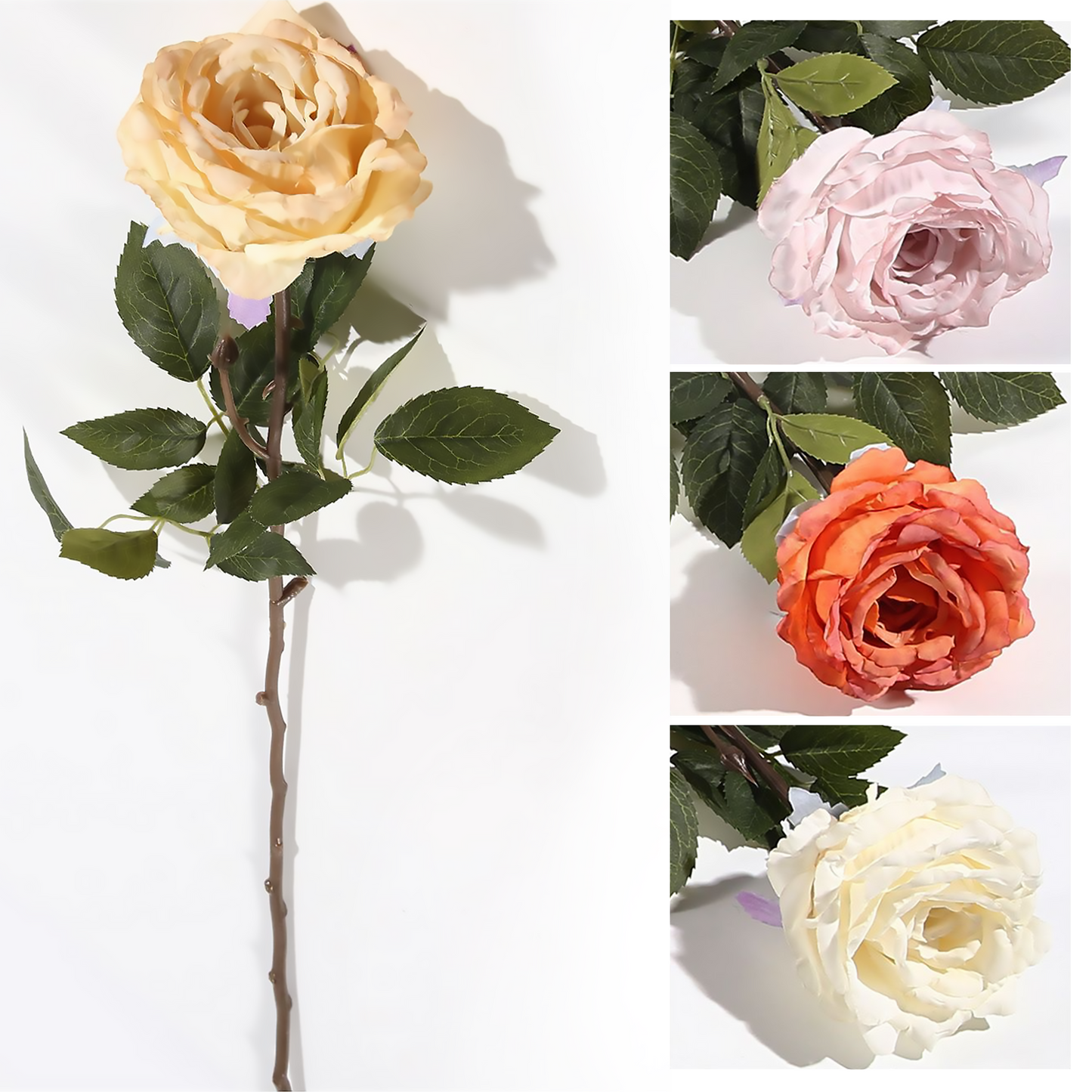 Tela de seda rosa individual 75*10CM blanco, champán, rosa claro, naranja