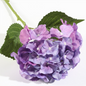 Hortensia 3D de tela de seda individual, 52 x 20 cm, color morado