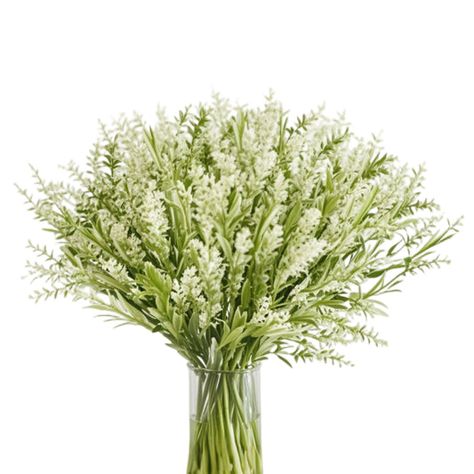 VATTEN HOME Ouddy Daily 12 Piezas De Flores De Lavanda Artificiales, Ramo De Lavanda Flocado Artificial Las Flores