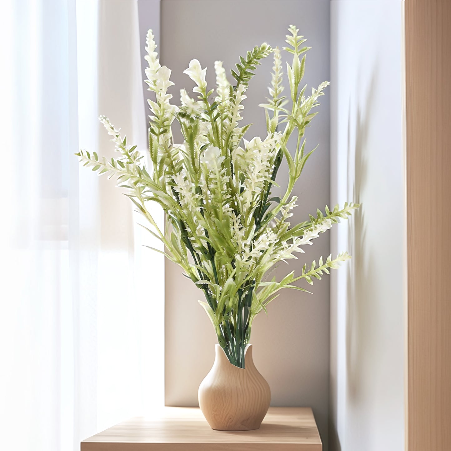 Ramo DE Flores Artificiales, Blanco, Morado, Polietileno+Hierro, Realista, Puro Y Elegante, para Crear FÁCILMENTE UN Ambiente ROMÁNTICO Y Elegante