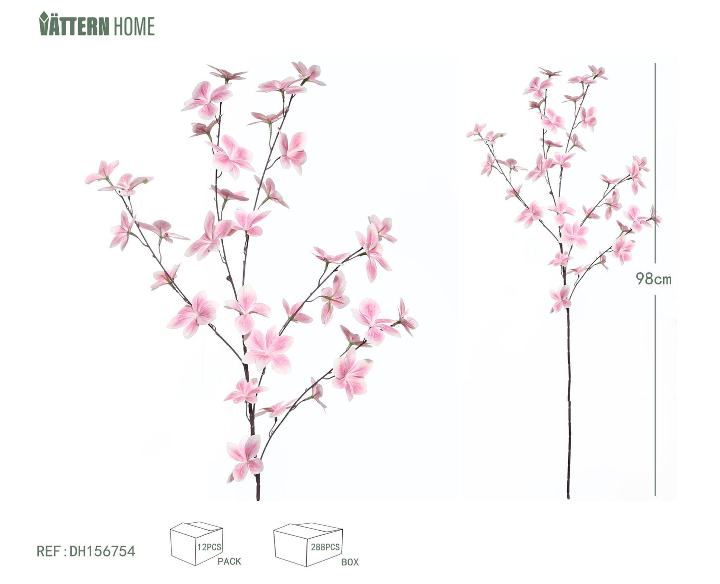 Campanilla de 5 puntas, 98 cm, color rosa