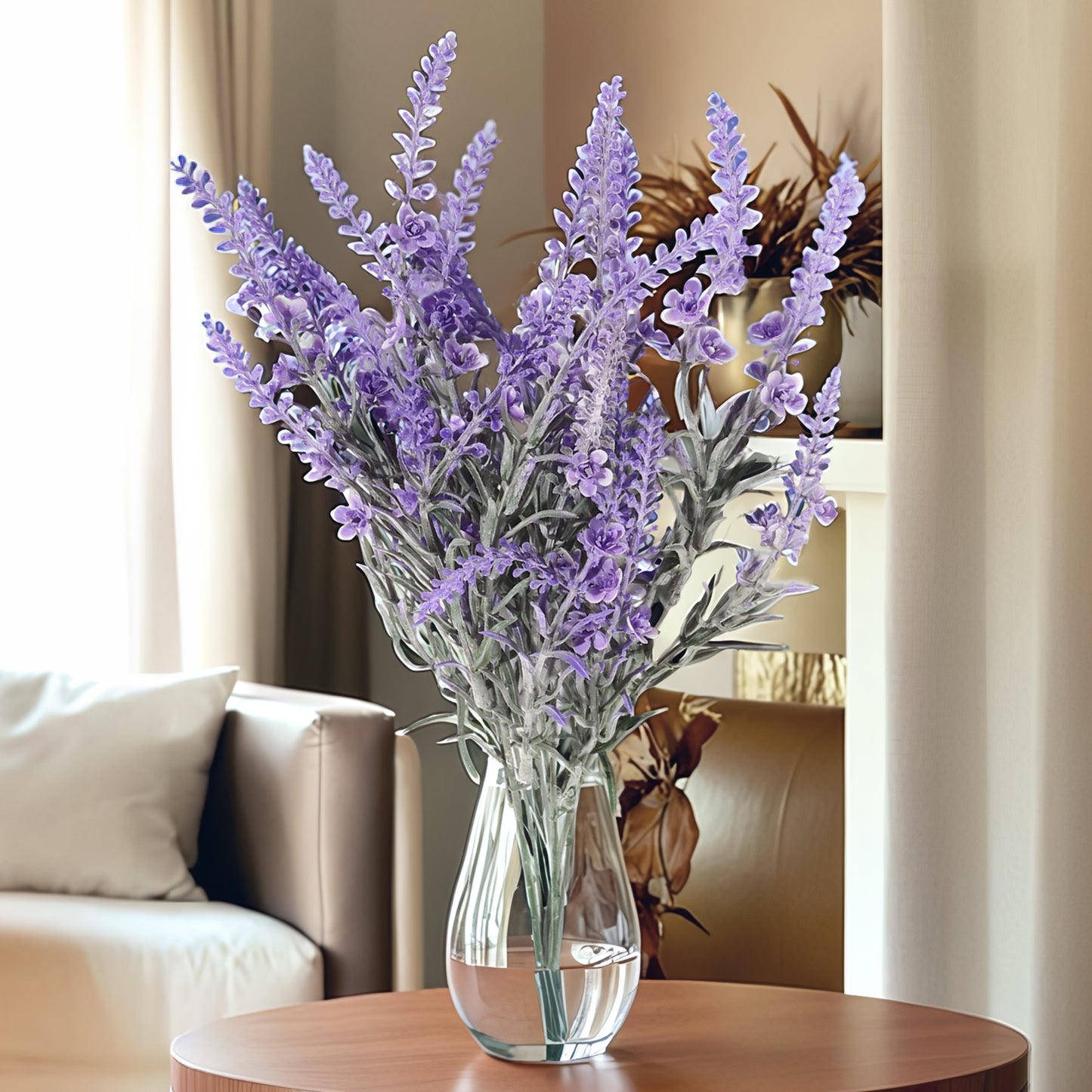 Ramo DE Flores Artificiales, Blanco, Morado, Polietileno+Hierro, Realista, Puro Y Elegante, para Crear FÁCILMENTE UN Ambiente ROMÁNTICO Y Elegante