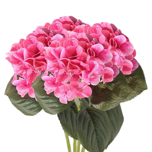 VATTEN HOME Hortensia Artificial, 4 Flores de Hortensia realistas de un Solo Tallo para decoración de Bodas, Interiores, Exteriores y hogar