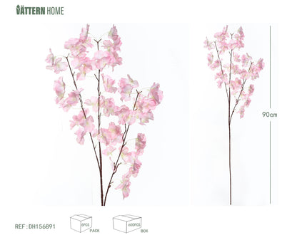 Flor de cerezo de 3 puntas, 90 cm, color rosa