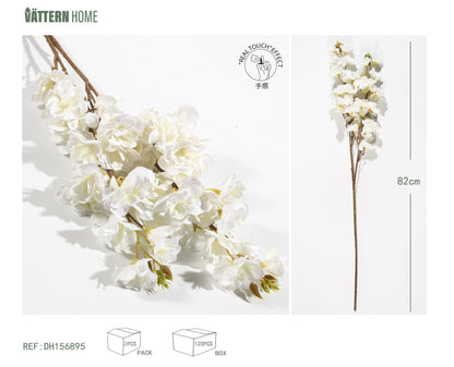 Cerezo Fuji de una sola rama y múltiples cabezas, 82 cm, blanco