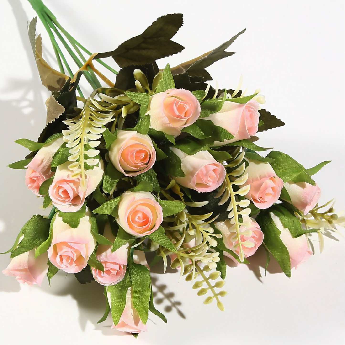 VATTEN HOME Flor DE Ramo Artificial 30CM, Blanco, Polietileno, POLIÉSTER, Hierro, Las Formas Florales Son Completas Y CONSISTENTES, con Capas RICAS, CLÁSICAS Y VERSÁTILES
