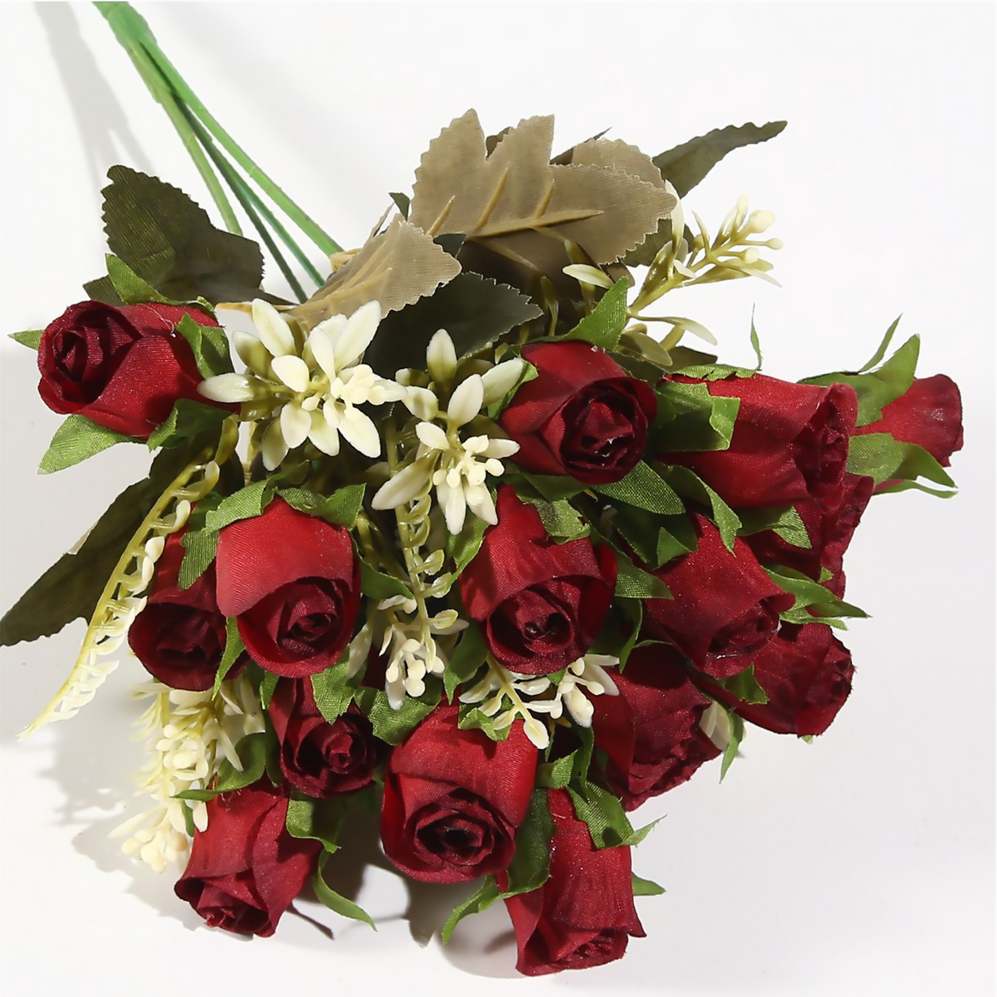VATTEN HOME Flor DE Ramo Artificial 30CM, Blanco, Polietileno, POLIÉSTER, Hierro, Las Formas Florales Son Completas Y CONSISTENTES, con Capas RICAS, CLÁSICAS Y VERSÁTILES