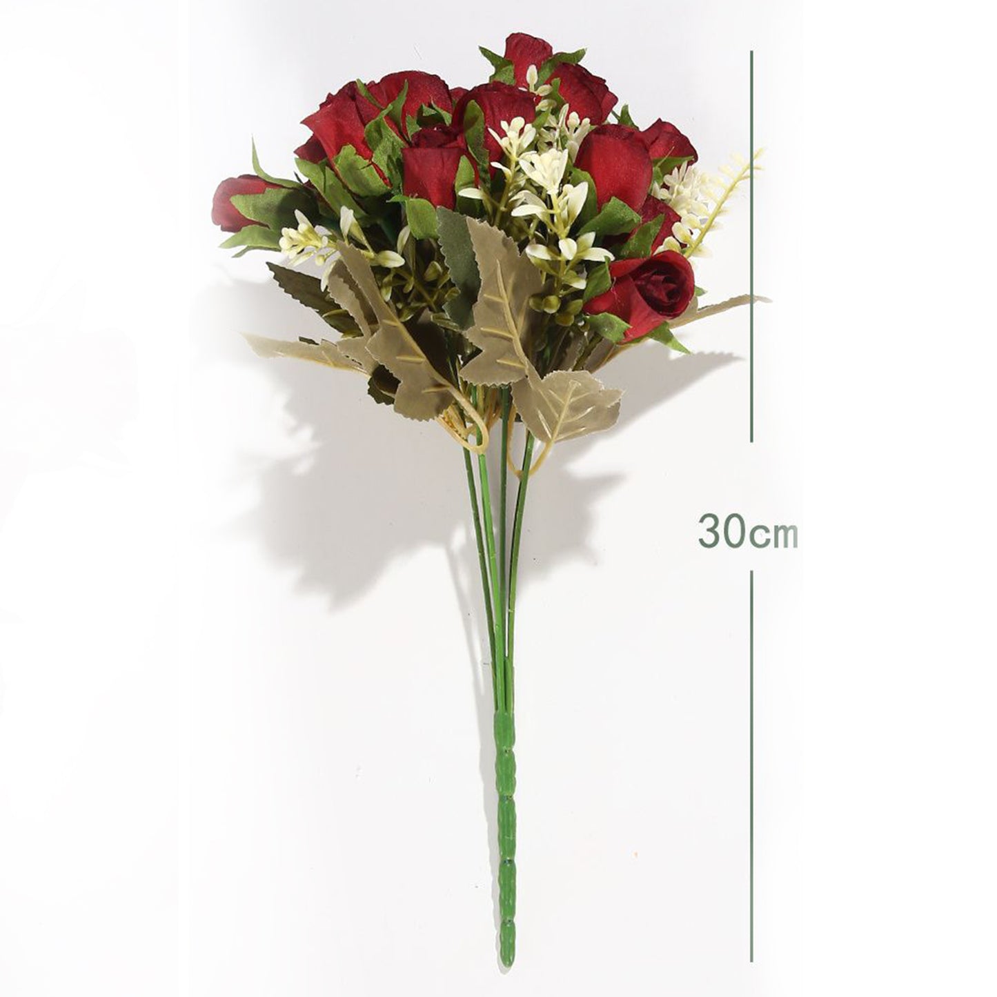 VATTEN HOME Flor DE Ramo Artificial 30CM, Blanco, Polietileno, POLIÉSTER, Hierro, Las Formas Florales Son Completas Y CONSISTENTES, con Capas RICAS, CLÁSICAS Y VERSÁTILES