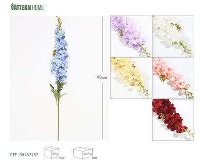 Rama única de delphinium 90CM morado, amarillo, rojo, champán, azul, blanco