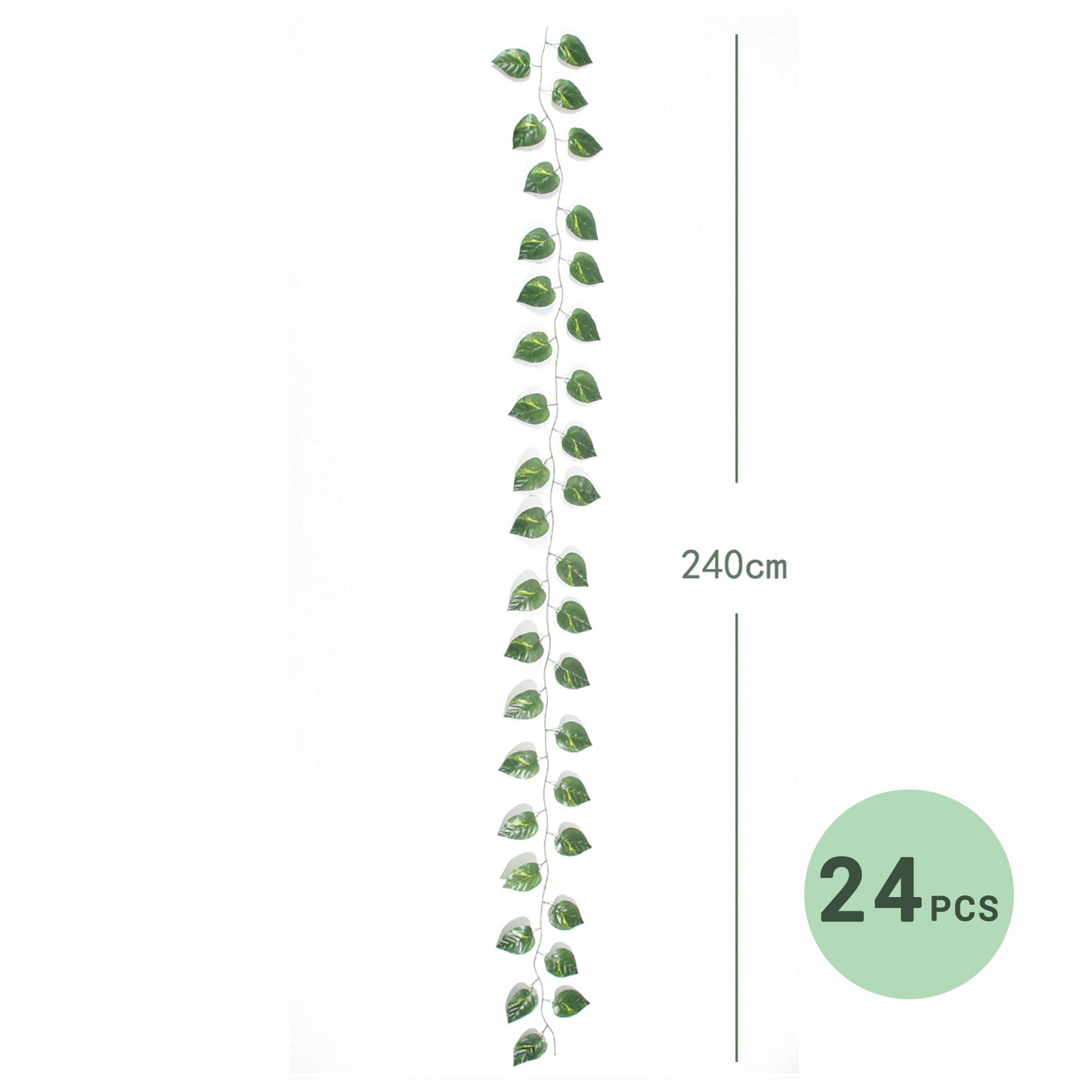 VATTEN HOME 24 Piezas de Hojas de rábano Verde Artificial de ratán 240CM, Adecuado para Cocina, Boda, balcón, etc