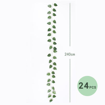VATTEN HOME 24 Piezas de Hojas de rábano Verde Artificial de ratán 240CM, Adecuado para Cocina, Boda, balcón, etc