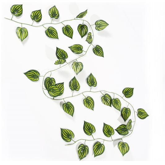 VATTEN HOME 24 Piezas de Hojas de rábano Verde Artificial de ratán 240CM, Adecuado para Cocina, Boda, balcón, etc