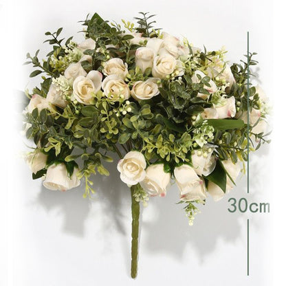 VATTEN HOME Flor DE Ramo Artificial 30CM, Blanco, Polietileno, POLIÉSTER, Hierro, Las Formas Florales Son Completas Y CONSISTENTES, con Capas RICAS, CLÁSICAS Y VERSÁTILES