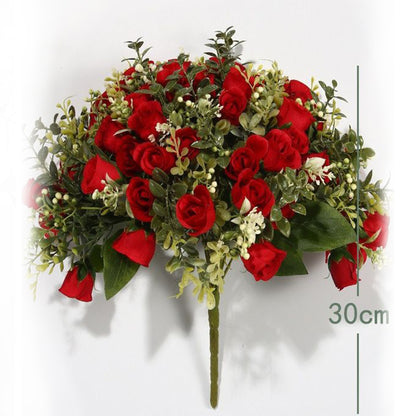 VATTEN HOME Flor DE Ramo Artificial 30CM, Blanco, Polietileno, POLIÉSTER, Hierro, Las Formas Florales Son Completas Y CONSISTENTES, con Capas RICAS, CLÁSICAS Y VERSÁTILES