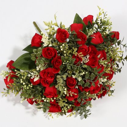 VATTEN HOME Flor DE Ramo Artificial 30CM, Blanco, Polietileno, POLIÉSTER, Hierro, Las Formas Florales Son Completas Y CONSISTENTES, con Capas RICAS, CLÁSICAS Y VERSÁTILES