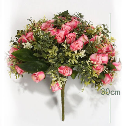 VATTEN HOME Flor DE Ramo Artificial 30CM, Blanco, Polietileno, POLIÉSTER, Hierro, Las Formas Florales Son Completas Y CONSISTENTES, con Capas RICAS, CLÁSICAS Y VERSÁTILES