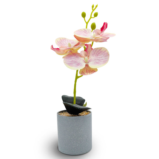 VATTEN HOME Maceta de melamina Artificial Phalaenopsis 3D de 3 Cabezas, 34 x 8 cm