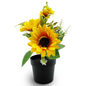 Girasol de 5 cabezas, 30 x 8 cm, simulación de planta verde en maceta, decoración, adornos