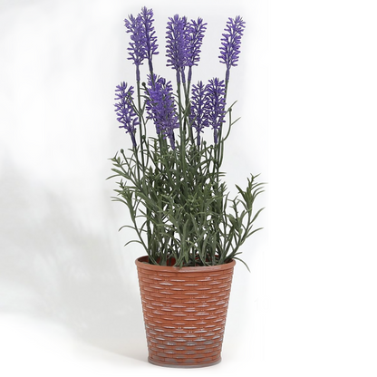 Adornos creativos de lavanda artificial en maceta de plástico de 38 x 10 cm.