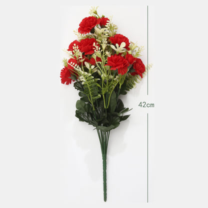 VATTEN HOME Dos Ramos de Flores de Limpieza de tumbas simuladas de poliéster de Seda roja y Blanca de 42 cm, para Limpieza de tumbas y decoración de cementerios
