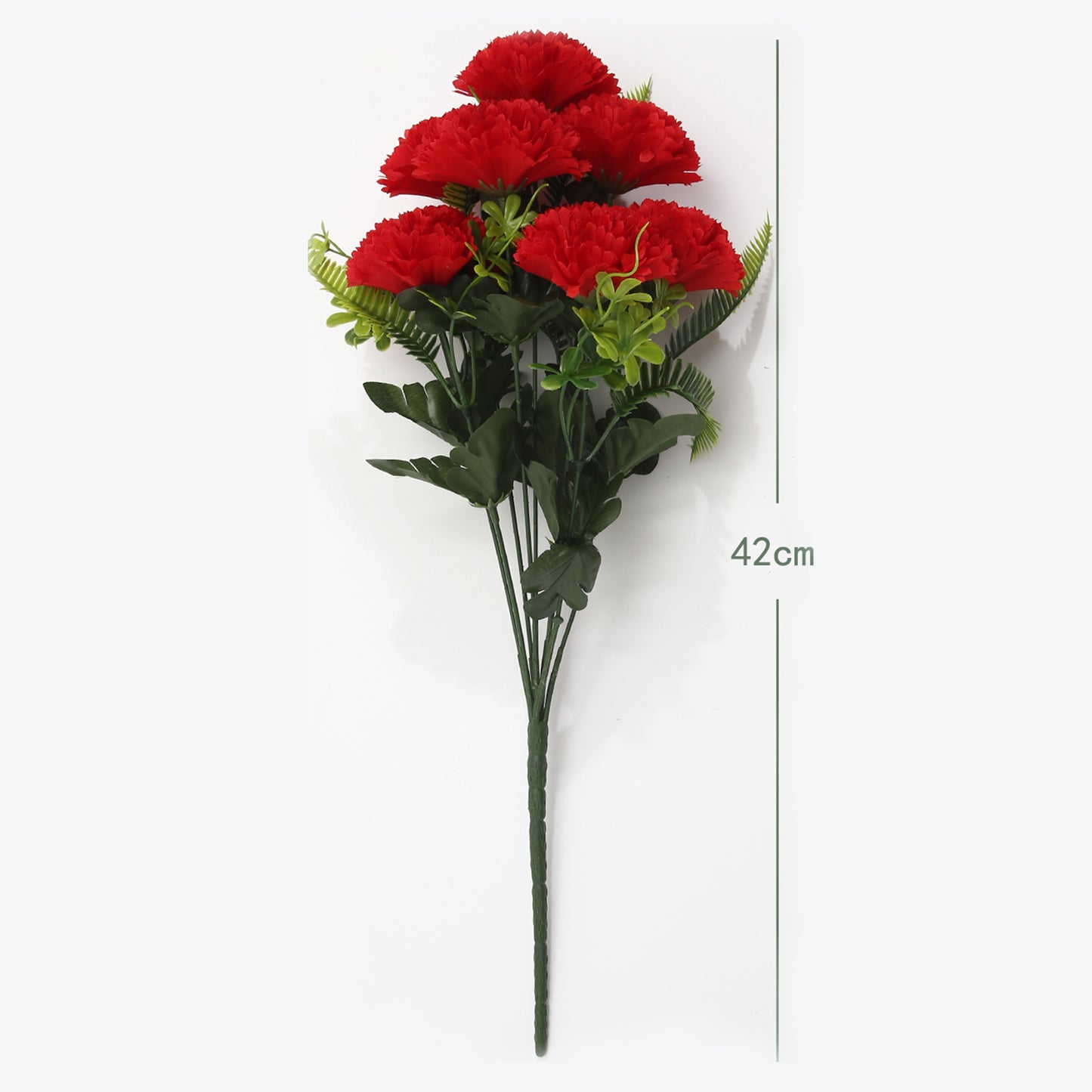 VATTEN HOME Dos Ramos de Flores de Limpieza de tumbas simuladas de poliéster de Seda roja y Blanca de 42 cm, para Limpieza de tumbas y decoración de cementerios