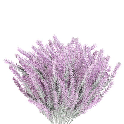 VATTEN HOME Ouddy Daily 12 Piezas De Flores De Lavanda Artificiales, Ramo De Lavanda Flocado Artificial Las Flores