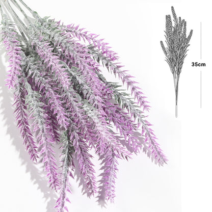 VATTEN HOME Ouddy Daily 12 Piezas De Flores De Lavanda Artificiales, Ramo De Lavanda Flocado Artificial Las Flores