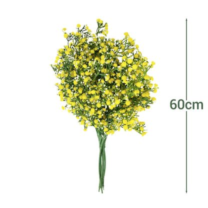 VATTEN HOME 5 Tenedor 25 Cabeza gypsophila Flor Artificial, 60CM, Amarillo, Rosa, Azul, Blanco, tapicería, se Puede Utilizar para arreglo Floral, Paquete Ramo